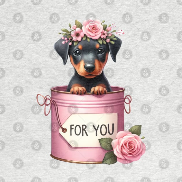 Valentine Doberman Pinscher Dog For You by Chromatic Fusion Studio